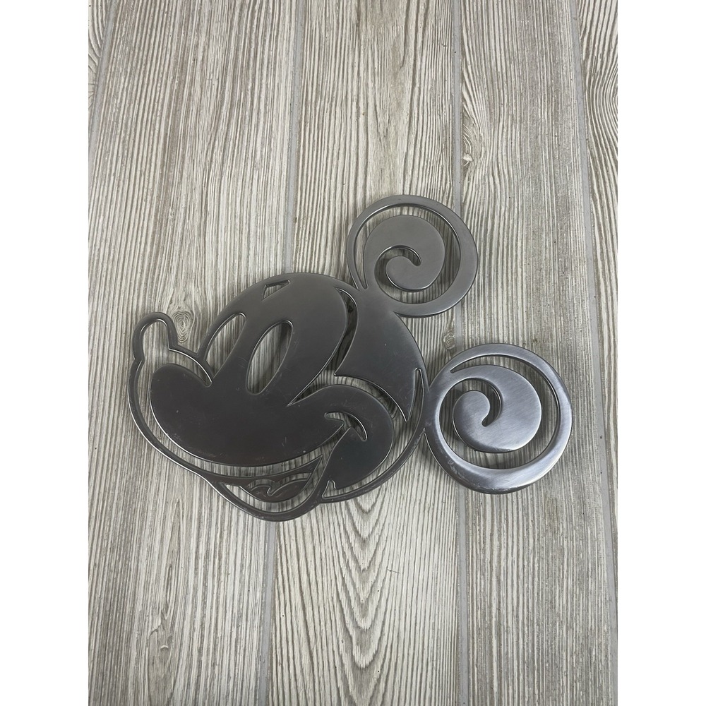 Disney Mickey Mouse Silver Metal Swirl Trivet Kitchen Decor FAC-031644-15304